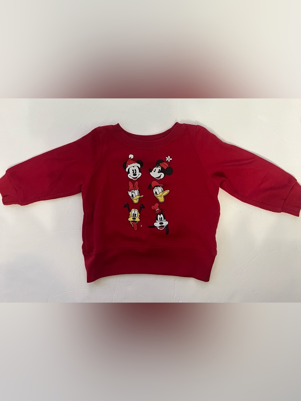 18M Red Disney Mickey Mouse & friend Girls Sweatshirt, long sleeves, fleece back